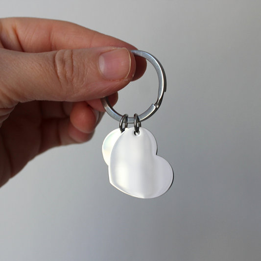 Schlüsselanhänger Herz mit kleinem Rundanhänger